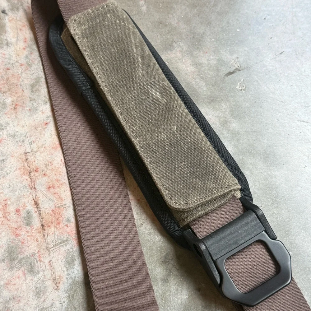 Waterfield San Francisco Sutter Brown Waxed Canvas Leather Sling Bag - Picture 4 of 6